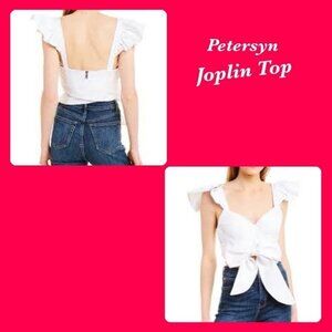 Petersyn Joplin Top in White Dot Size Small NWT